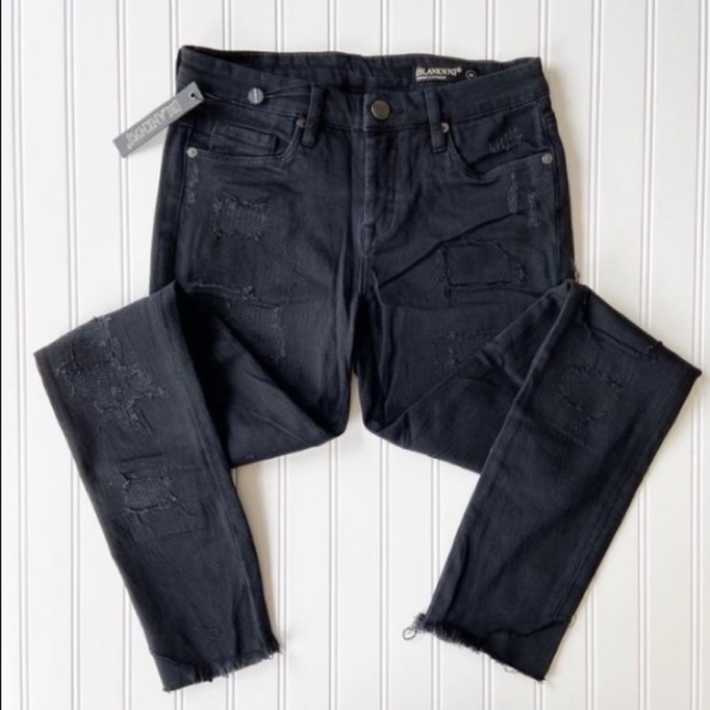 Blank NYC Deconstructed Frayed Hem Skinny Jeans 27